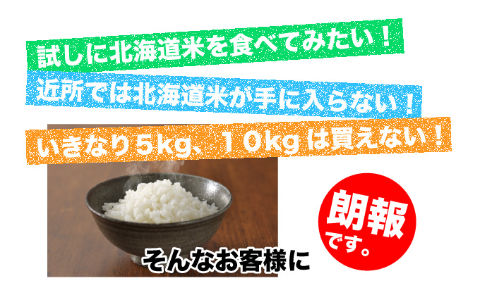 初回限定！送料無料　北海道米お試しゆめぴりかセット